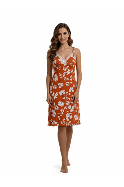 Bumbăcel Cotton nightgown, with straps, for women