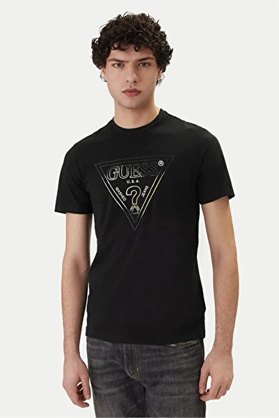 Guess Bisiklet Yaka Kısa Kollu Üçgen Logolu T-shirt M6GI11K2992