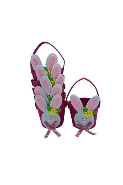 decotoys Cos pasla iepuras fuchsia 6/set