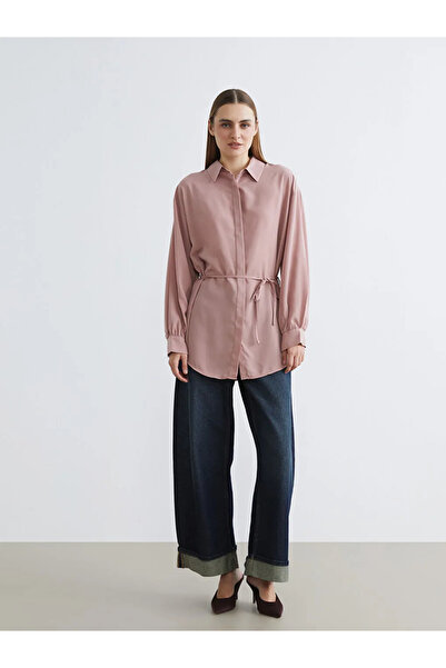 LC Waikiki Pink Belted Women's Shirt Tunic