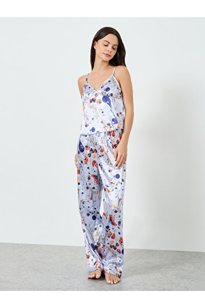 Take Two By Styli V Neck Printed Cami and Pyjama Set