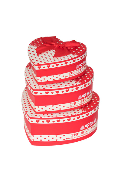 decotoys Heart cardboard box 3/set