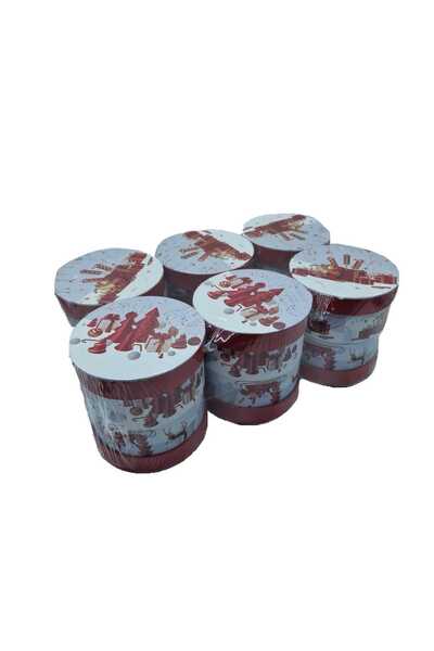 decotoys Cutii carton craciun rotunde 12/set