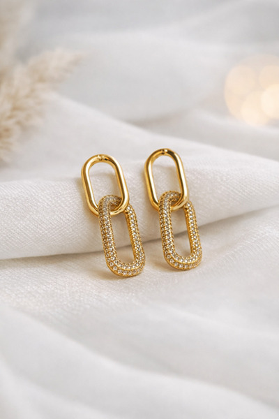 Inovius Елегантни обеци, позлатени медни - LMG4012