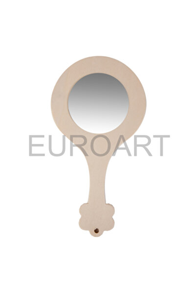 decotoys Oglinda lemn rotunda placaj