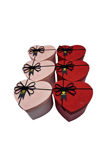 decotoys Heart cardboard box 6/set