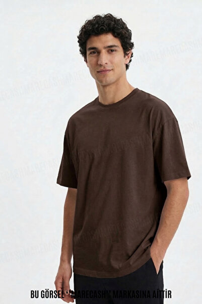 MARECASH Oversize pentru bărbați, uni, fără imprimeu tricou mâneci scurte, va...