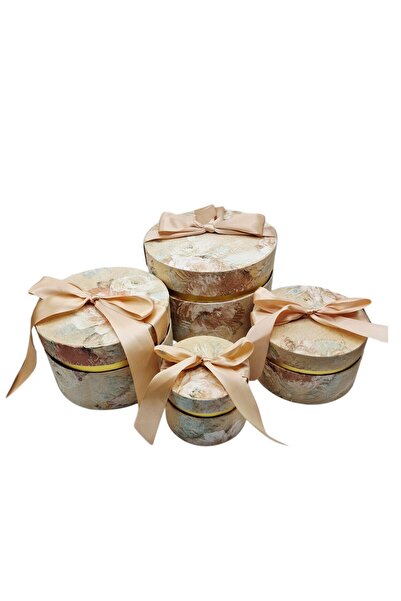 decotoys Cardboard gift boxes with bow 4/set