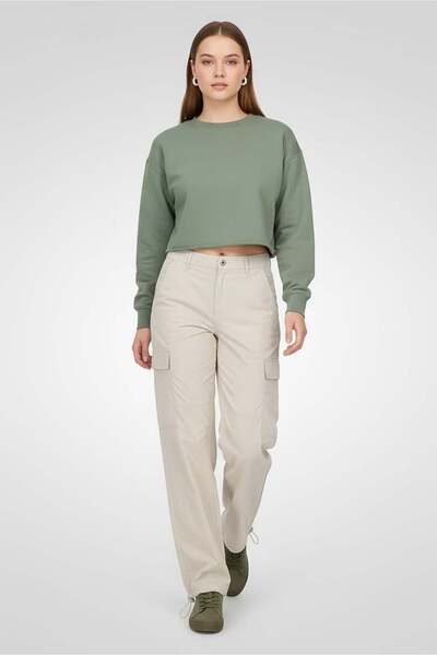 Don't Call Me Jennyfer Women Regular Fit Plain Cargo Pants, Beige