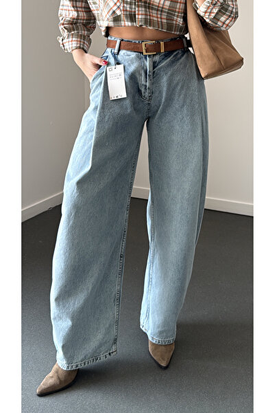 Narferita Hype Pileli Yanı Cepli Barrel Fit Jeans