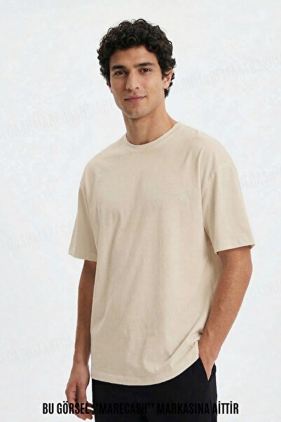 MARECASH Oversize pentru bărbați, uni, fără imprimeu tricou mâneci scurte, va...