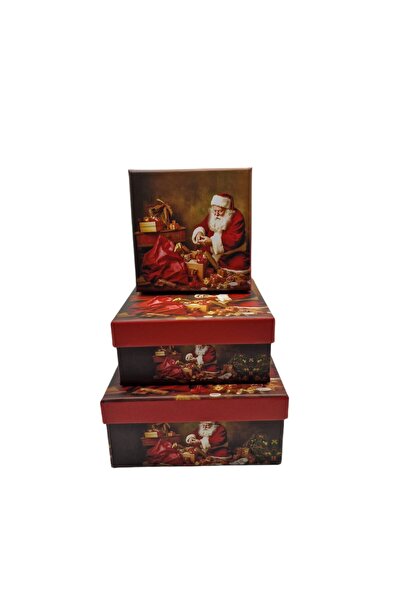 decotoys Cardboard gift boxes 3/set for Christmas 15cm