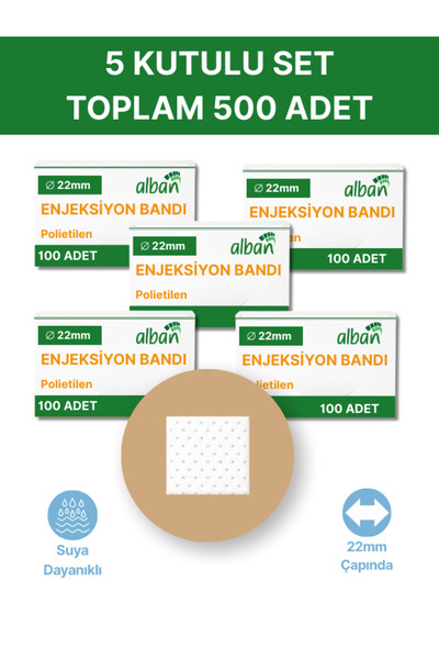 Alban Enjeksiyon Flaster 22mm 500 Adet 5 li Paket