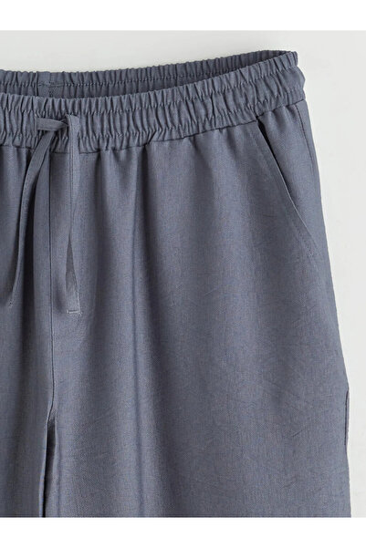 LC Waikiki Γκρι γυναικείο παντελόνι με ελαστική μέση