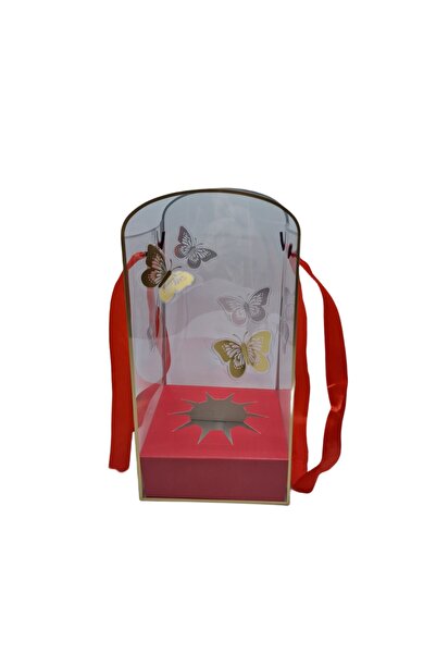 decotoys Ambalaj din hârtie si plastic pentru flori roșu 12/set