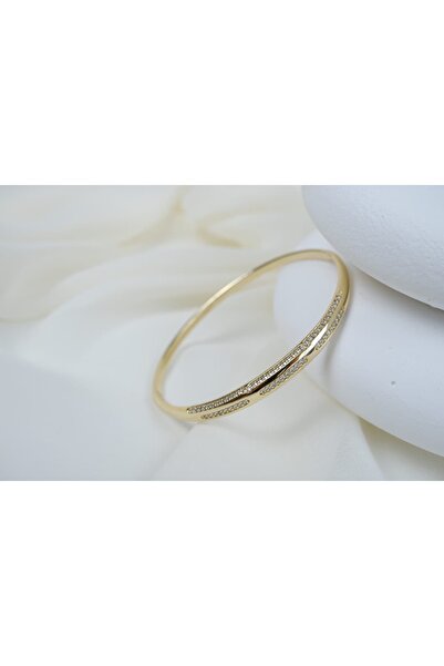 ATELİER TUĞBA Klpç057 Fine Stone Minimal Gold Clamp (Interior Diameter 6 cm)