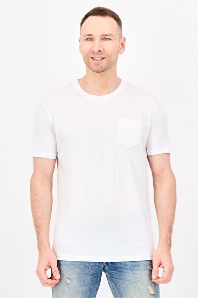 Brave Soul Men Crew Neck Short Sleeve Solid T-Shirt, White
