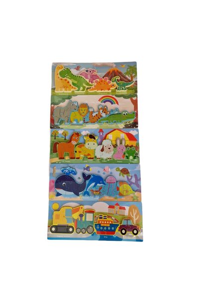 decotoys Puzzle lemn animale 5/set