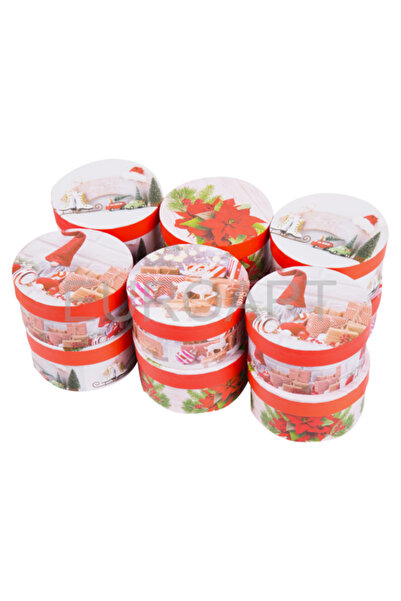 decotoys Round cardboard boxes 12/set