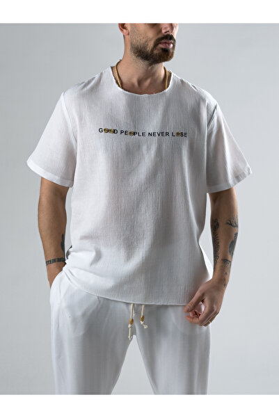 COCOPELLI Good People White Design T-Shirt Coc2986