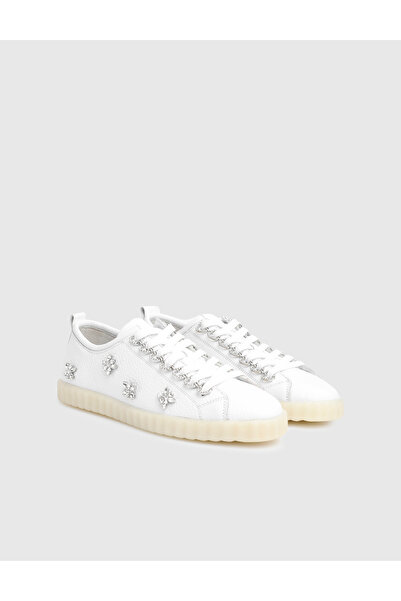 İLVİ Darela Hakiki Floter Deri Beyaz Kadın Spor Ayakkabı
