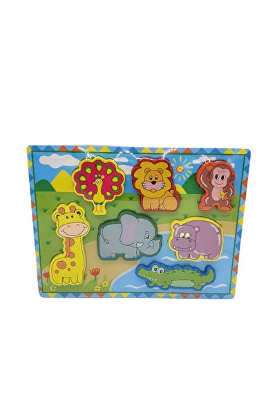 decotoys Παχύ ξύλινο παζλ με άγρια ζώα