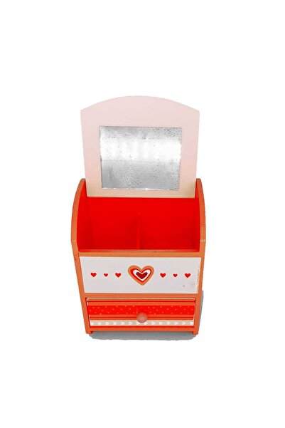 decotoys White and red painted jewelry box