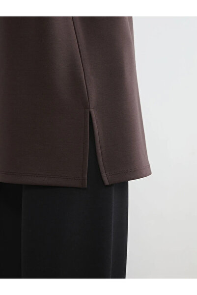 LC Waikiki Tunica maro guler rotund brodata pentru femei tricou