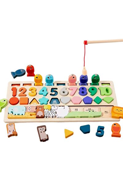 decotoys Joc lemn multifuctional pescuit