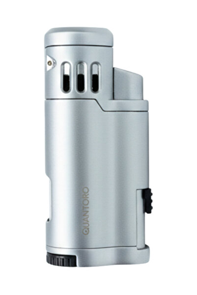 Quantoro 3 Torch Pürmüz Gümüş Metal Puro Çakmağı - TRZ1024