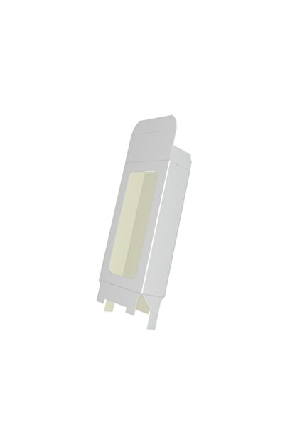OEM Set of 50 White Cardboard Boxes with Acetate Window, 5x10x2.5 cm