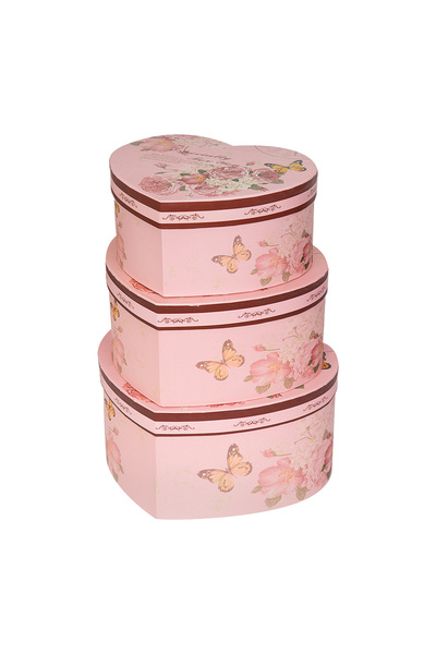 decotoys Heart cardboard box 3/set
