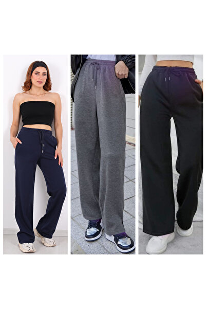 GOLSREY 3-Piece Women's Comfortable Fit Sweatpants (Regenerated Fabric)