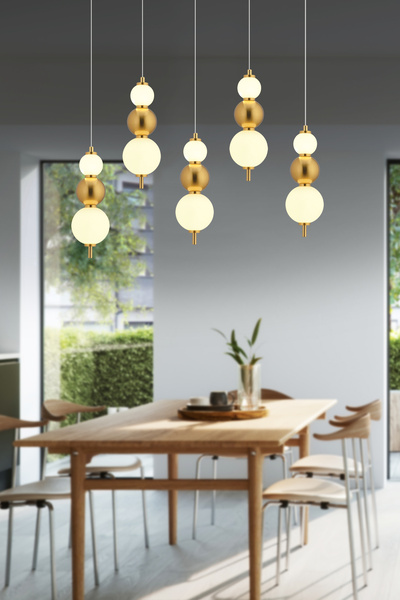 Apliqa Blessa 5'Li Sıralı Siyah Eskitme 3 Renkli Led Avize