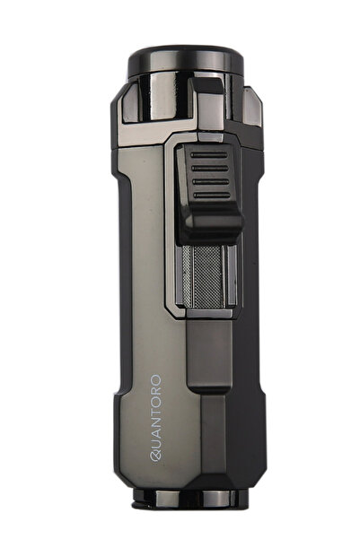 Quantoro Üç Torch Pürmüz Delicili Gunmetal Metal Puro Çakmağı - TRZ1172