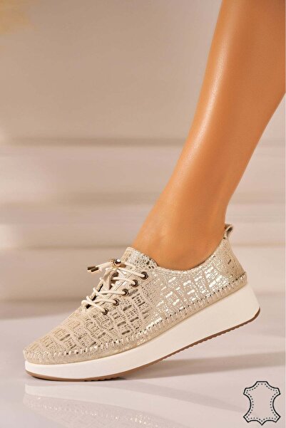 Joana Αθλητικό παπούτσι Anvye Gold από Γνήσιο Δέρμα