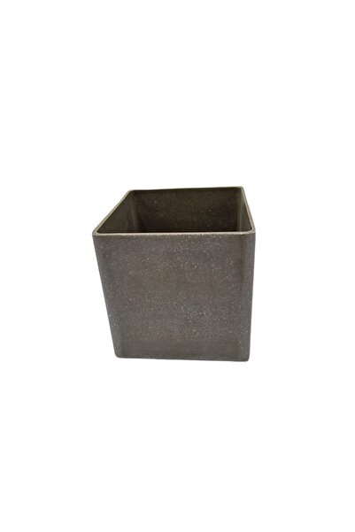 decotoys Plastic flower pot gray square L 2/set