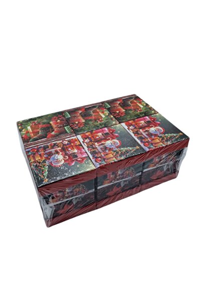 decotoys Cutii din carton patrate de Craciun12/set