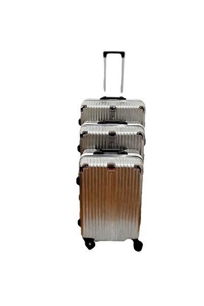 decotoys Gray plastic suitcases 3/set