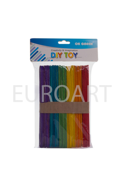 decotoys Έγχρωμα ξύλινα ξυλάκια φαγητού 5 σετ