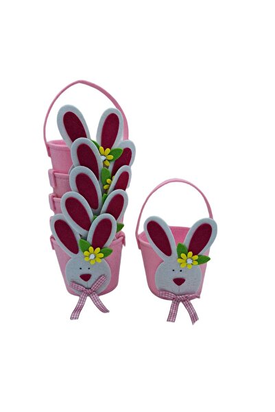 decotoys Cos pasla iepuras roz 6/set