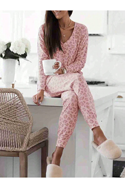 Take Two By Styli Pink Leopard Print Top and Pyjama Set