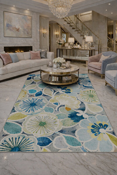 Rugs Modern Halı SDT Çiçek Temalı Desen Dokuma Taban Modern Dekoratif Halı sd...