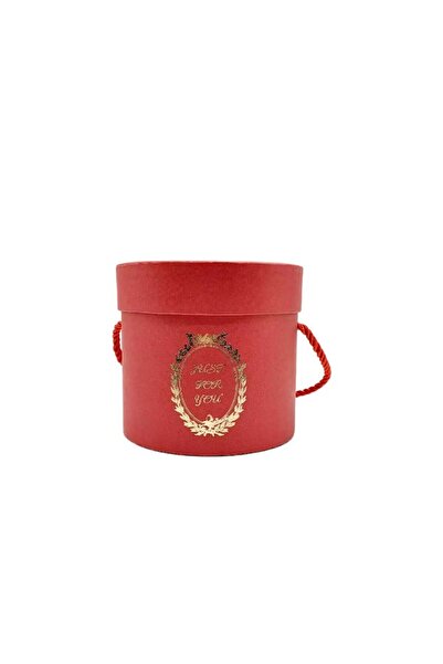 decotoys Cylindrical cardboard box 1pc red