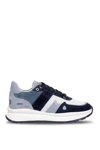 John Richardo 1248 Дамски класически кецове от естествена кожа, тъмносини