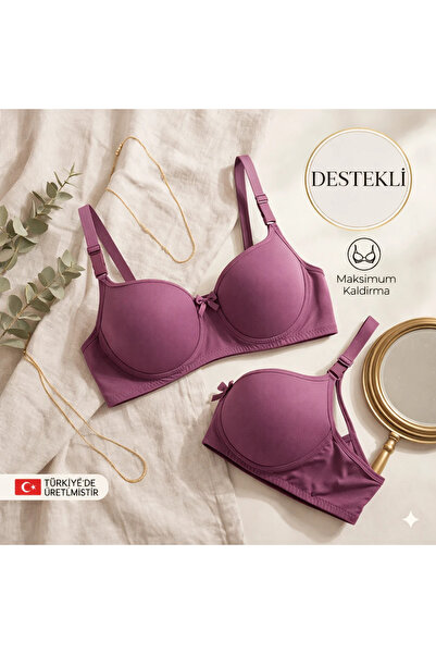 WINNERAIN Sutien căptușit cu sârmă, cu susținere, pentru femei, culoare prună