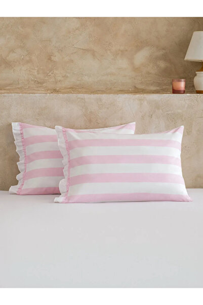 LC Waikiki Pink Striped Cotton Pieces Pillowcase 2-Piece Set 50X70 cm