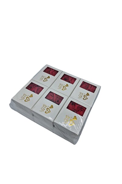 decotoys White cardboard gift or jewelry boxes with roses 12/set
