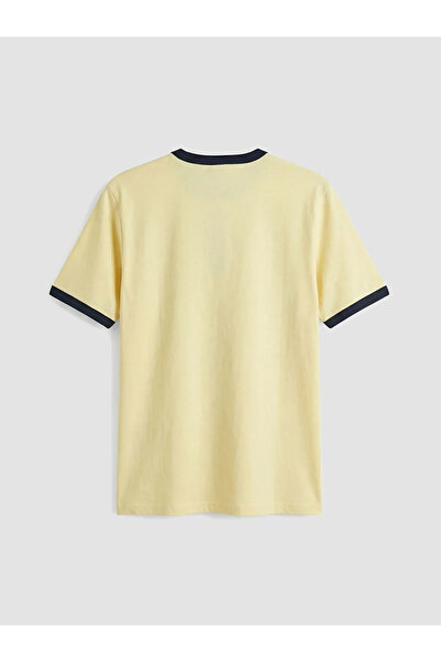 LC Waikiki Yellow Standard Fit New York Embroidered Men's T-Shirt