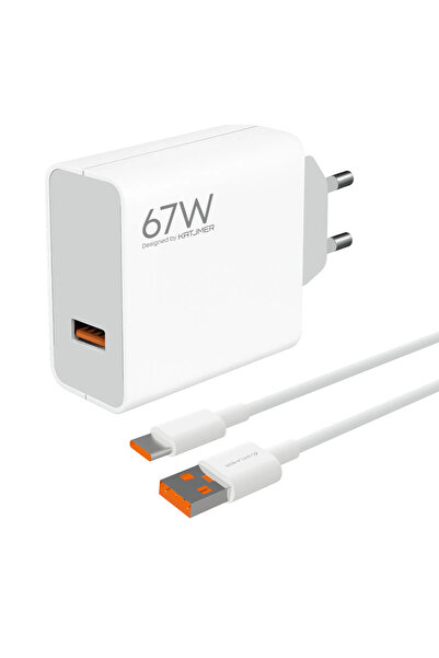 KATJMER KJ-67U-C 67W Hızlı Şarj Cihazı Type-C USB Adaptör Kablolu Şarj Aleti